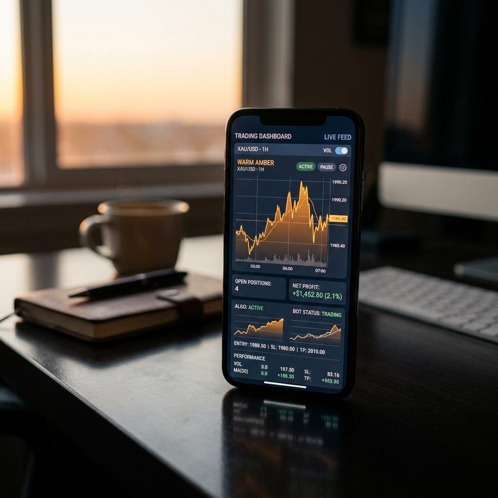 Thriftidom AI crypto trading platform interface on mobile device